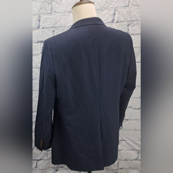 Brooks Brothers Fitzgerald Fit Blazer Sport Coat Navy Striped Wool 1/2 Lined 42R - Picture 6 of 16
